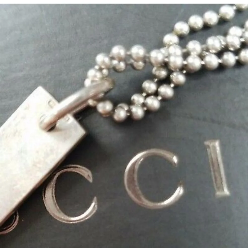 RARE GUCCI STATEMENT BAR NECKLACE STERLING SILVER 925